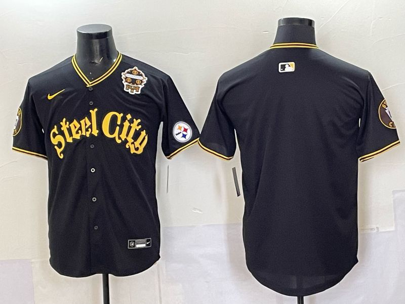 Men 2025 Nike Pittsburgh Steelers Blank Black Limited NFL Jersey style 0060->pittsburgh steelers->NFL Jersey